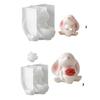 Rabbit Holding Flower Vase Silicone Mold Portable Charm Holder Resin Mold For Resin Jewelry Making And DIY Crafts