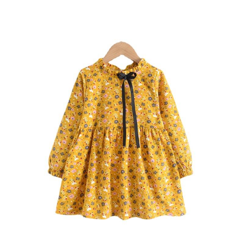 Girl's Dress Spring and Autumn Floral Children's Dress