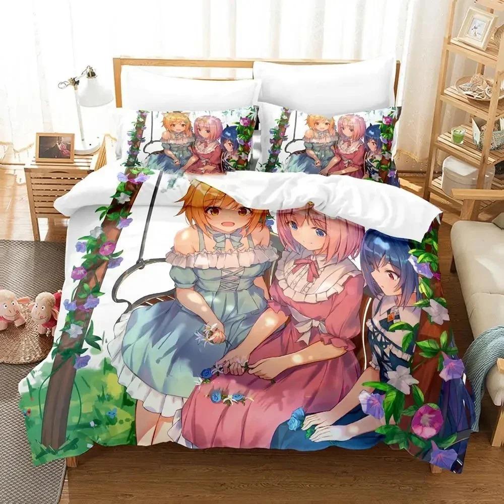 Anime Game Princess Connect! ReDive Bedding Set Duvet Cover Bed Set Quilt Cover Pillowcase Comforter King Queen Size Boys Adult