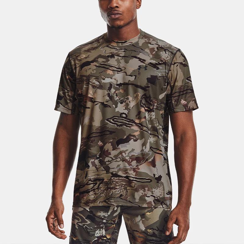 Under Armour Iso Chill Brush Line Camouflage Print Breathable Crew Neck T-Shirt Men Tops 1361310-994