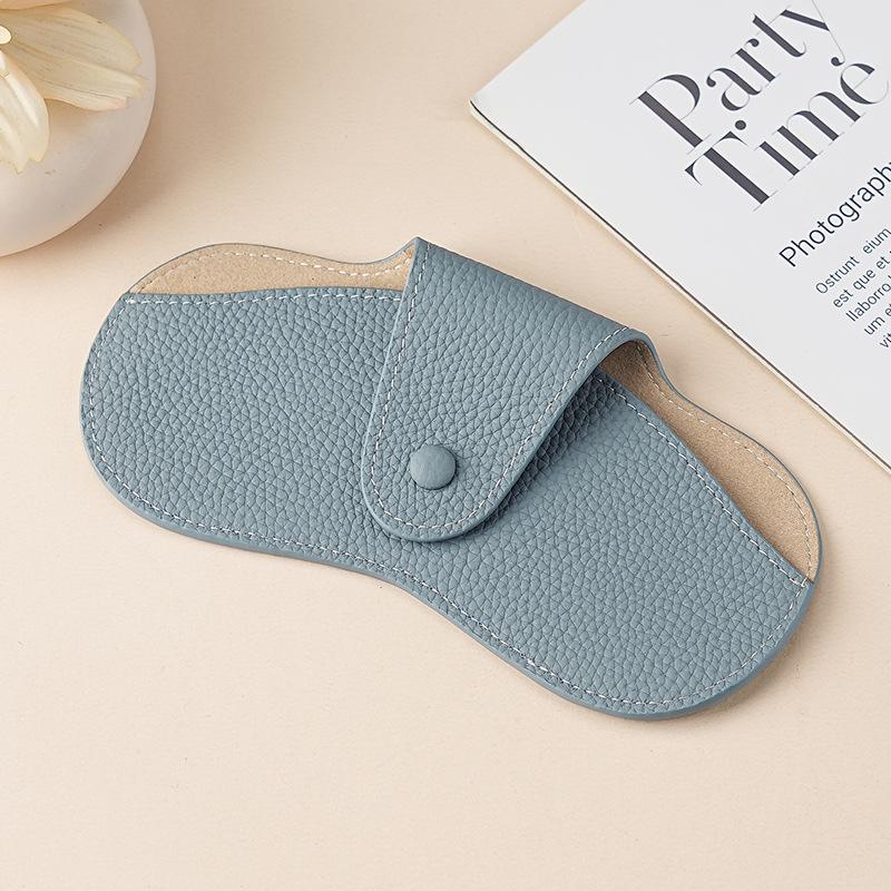Literary young women's glasses bag head layer leather sunglasses dust storage box soft leather sunglasses protective cover