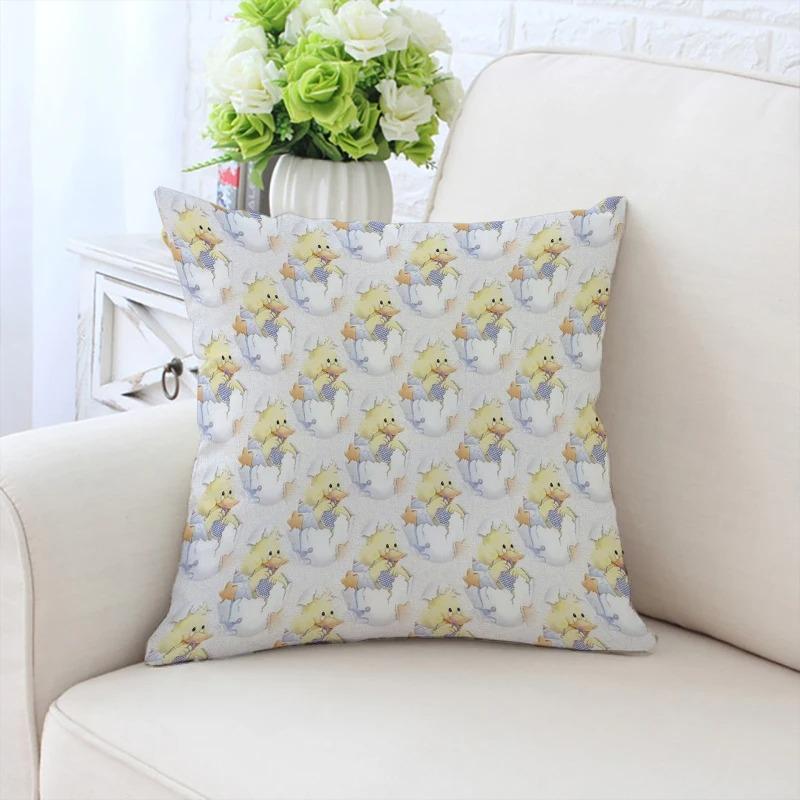 Little Yellow Duck Pattern Pillowcase Car Ornaments Office Living Room Sofa Home Pillowcase