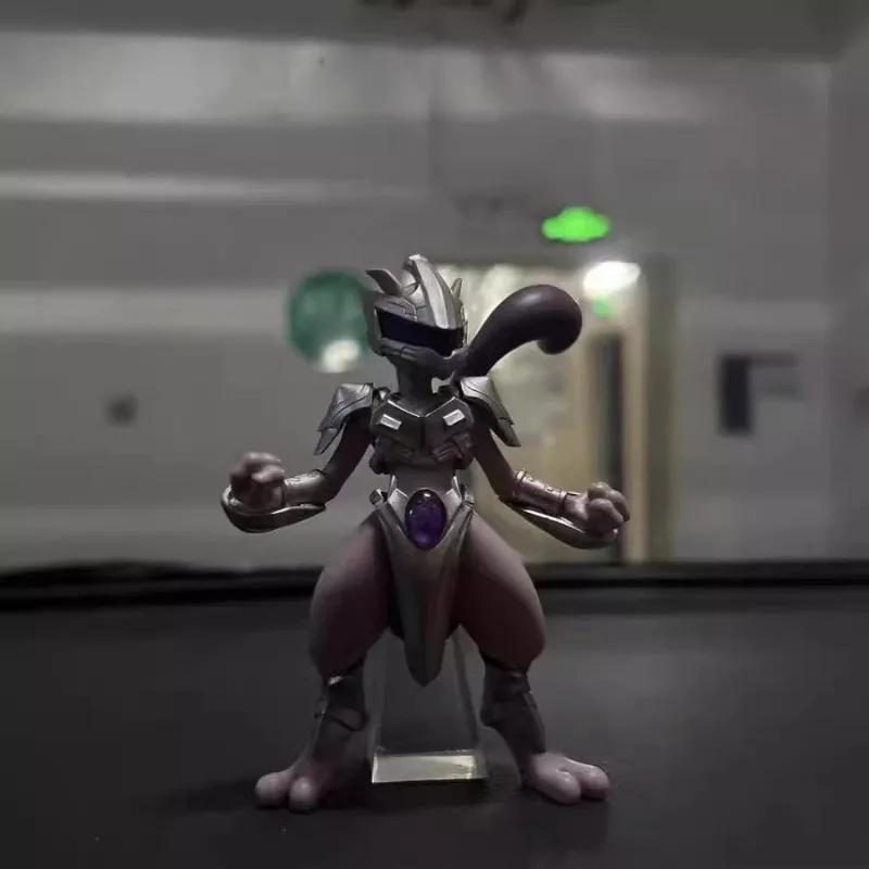 11cm Pokemon Figure Mewtwo Anime Figure Steel Mewtwo cool Figurine Pvc Statue Model Decorations Playthings designed for Kid Gifts Collection
