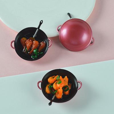 Dollhouse Miniature Diy Accessories Cooking Pot With Food Kitchen Utensils Model