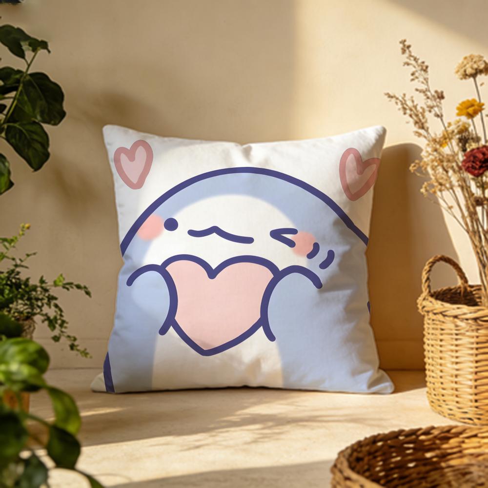 Stylish FFat Sharkful Cushion Cover Versatile DoubleSided Pillow Case Fit for Sofa Bed Car  Daily Decor