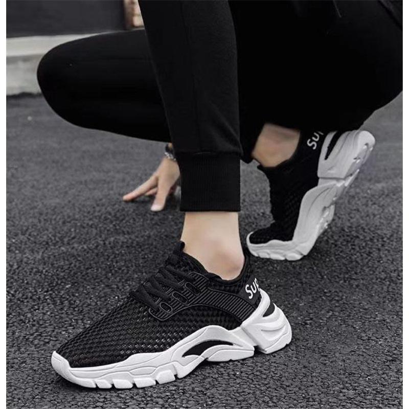 Herrenschuhe, Atmungsaktive Mesh-Schuhe, Herren Sport-Freizeitschuhe mit dicker Sohle, Vielseitige Herrenschuhe mit niedrigem Schaft