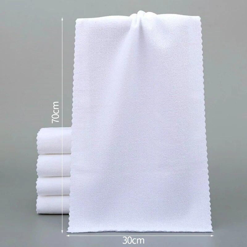 30*70cm Lace White Towel Bath Center Towel Hotel Hotel Pedicure Barber Store Head Wrap Disposable White Towel