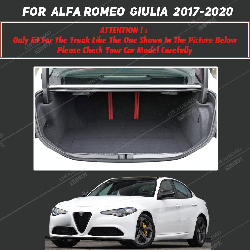 Car Trunk Mat for Alfa Romeo Giulia 2017 2018   Cargo Liner Carpet Interior Accessories