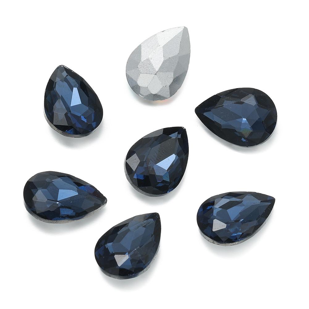 10 Stück/Los Tropfenförmige Glasperle Kristall Edelstein Spitze Rückseite Tropfenform Strasssteine Aufkleber Strassstein Für DIY Schmuckzubehör