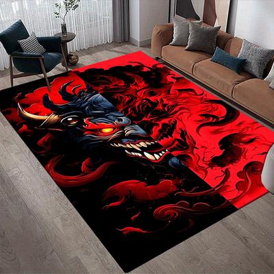 1 Stück Das schreckliche Nian-Bestien-Druckdesign Teppich für Innenbereiche - Weich, Rutschfest und Langlebig Gaming-Zimmer-Dekoration für Schlafzimmer, Wohnzimmer