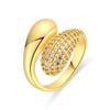 Ring - LUXENTER - Hadar - Metal Alloy 18 Carat Yellow Gold Finish - Zirconium Oxide - 16 Mm