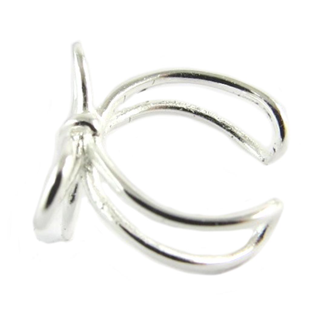 Les Trésors De Lily [Q2883] - Boucle Bague Oreille 'Noeud Romantique' argenté - 12x7 mm