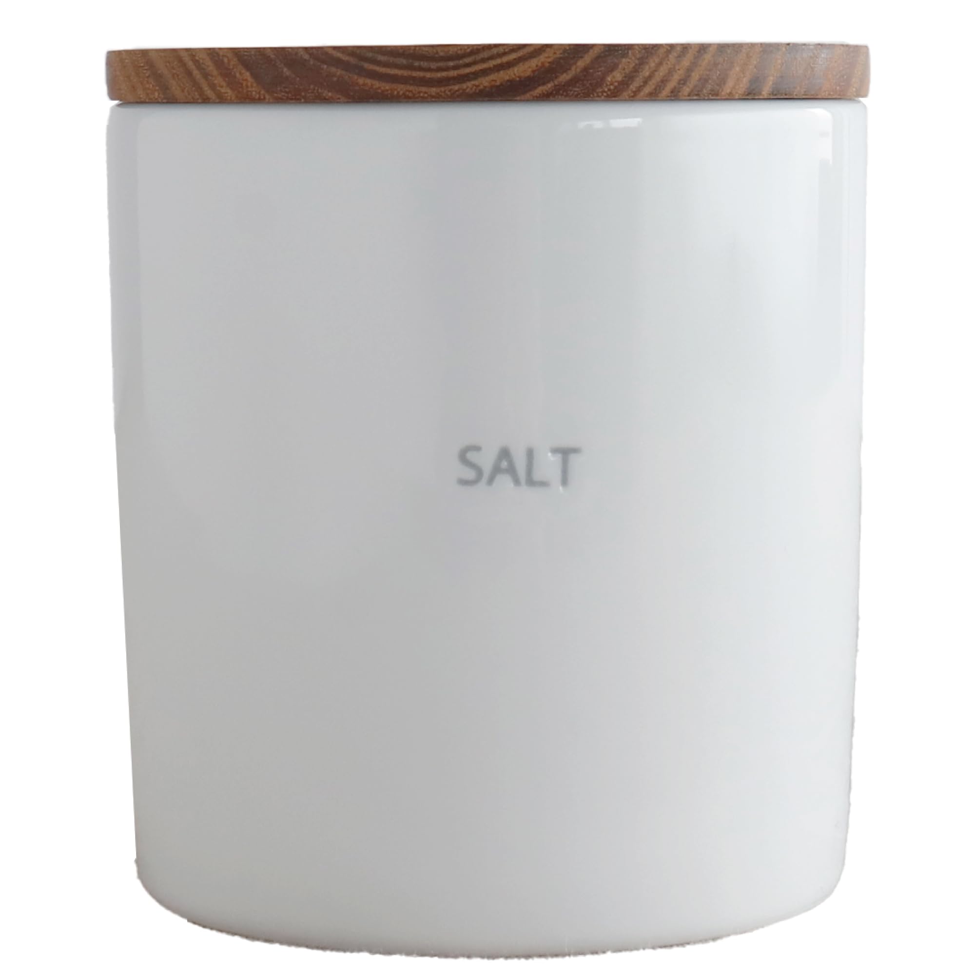 

LOLO Storage container SALT Canister Made in Japan Pottery Porcelain Teak With lid