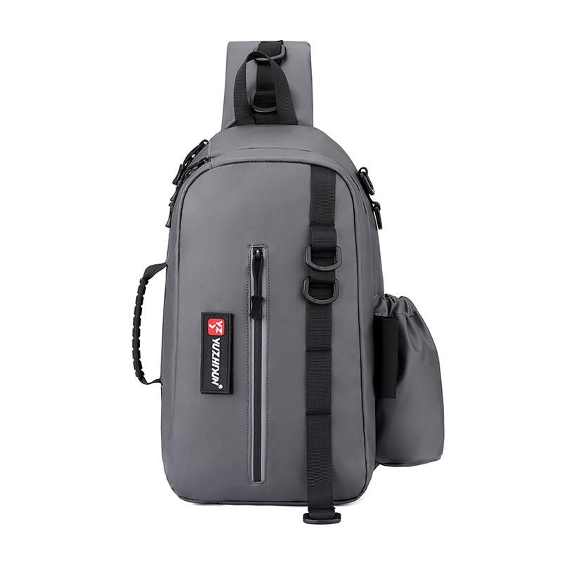 Multi-Compartment Fishing Tackle Bag With Waterproof PVC Construction Adjustable Shoulder Strap Spinning Rods Lures Lines