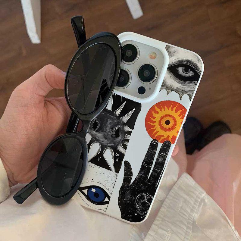 Art Abstract Hollow Apply Apple 16 Mobile Phone Case iPhone17promax Skin Sense 14 Scrub 13 Jelly 15