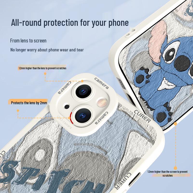 Cartoon Shockproof Silicone iPhone Case with Full Lens Protection