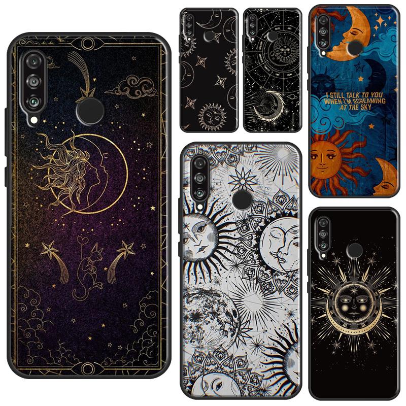 Crescent Moon Sun For Huawei Nova 7i 8i 11i 12i 12s 9 10 SE Y90 Y60 Y70 Y72 Y61 Y91 P30 P40 Lite P60 Pro Case