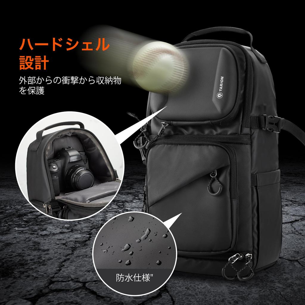 Camera Bag Sling Two Compartments Connectable and EVA Impact Resistant Hard Shell Shoulder Water Side Access [TARION] 9L, (Upper Lower), Bag,