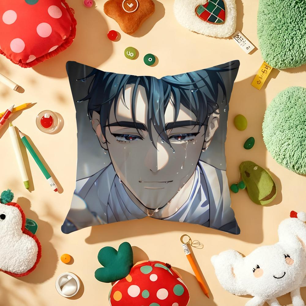 A-Alien S-Stage Ivan Cool Anime Boy Pillow Case Plush Fabric Soft Double-Sided Printed Sofa Warm Winter Home Gift Cushion Cover Peach skin 18*18(CM)-1Pcs