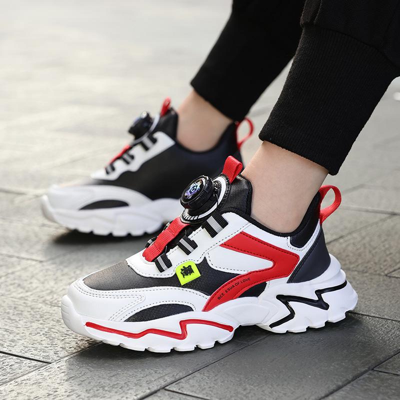 2025 new dad shoes rotating buckle breathable mesh non-slip running shoes middle age tide