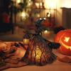 Halloweenská čarodějnická lampa, Gotická strašidelná čarodějnická dekorace s lucernou, Unikátní stolní lampa, Dekorační figurka, Stojící noční světlo pro domácí párty dekoraci