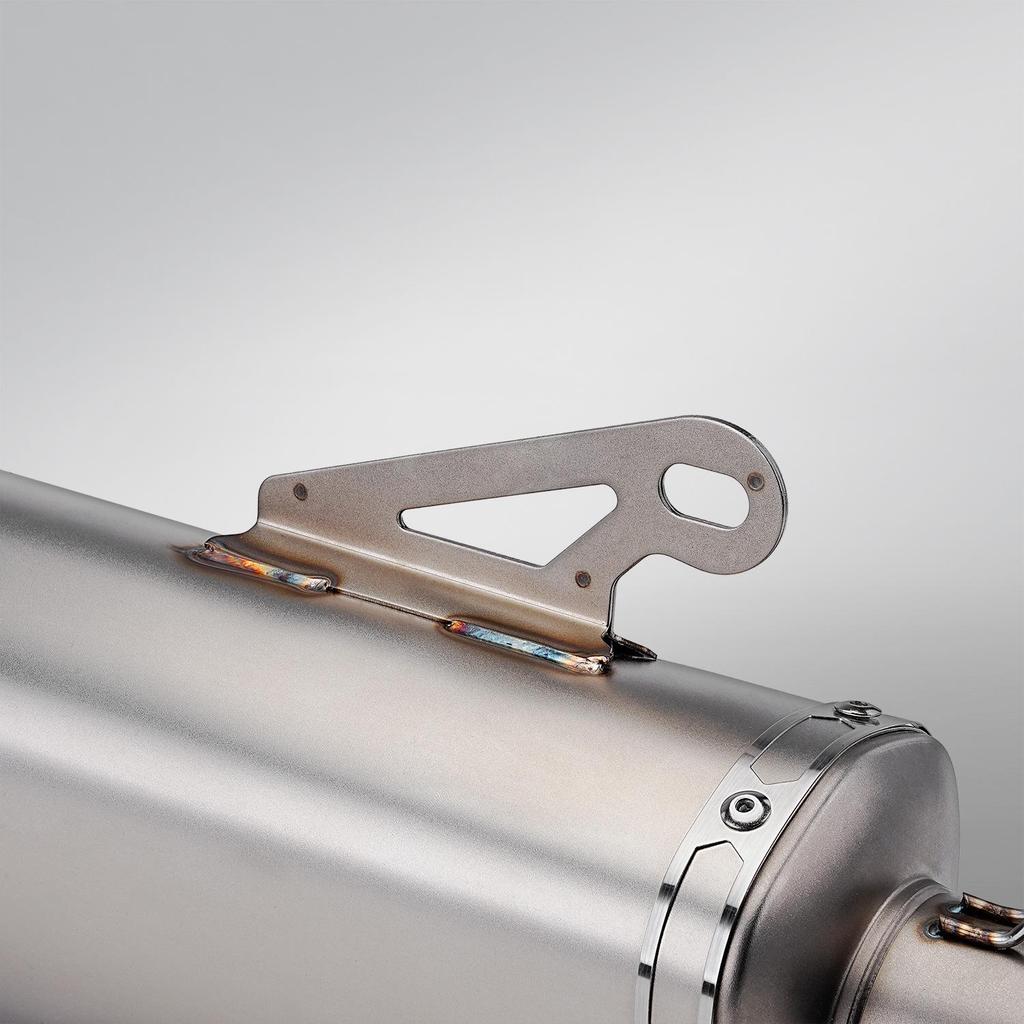 Universal Slanted Triangle Exhaust Pipe for Motorcycles – Stainless Steel, Fits Z400, R3, MT07, Z900, Sai600.