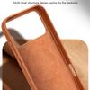 Cowhide Leather Phone Case for iPhone 16 Pro Max 17 Air 15 Plus 14 13 12 Promax High End Strong Magnetic Wireless Charging Cover