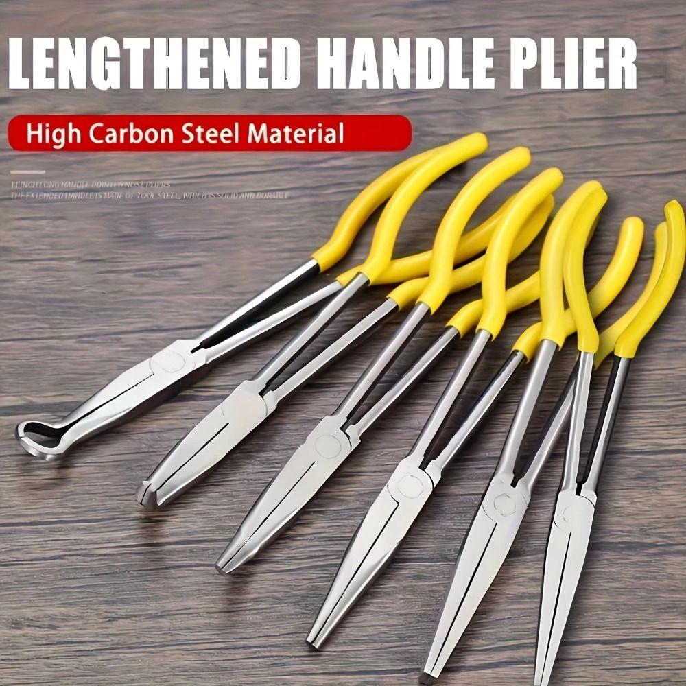 11 Inch Length Extra Long Nose Pliers 0/25/45/90 Degree Needle Nose Pliers  Mechanics Tools