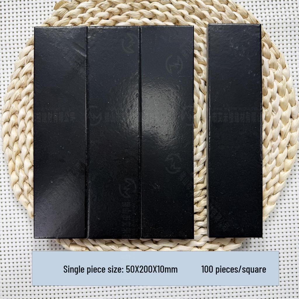 Amig Beige Schwarz Grün Retro-Stil Langes Streifenmuster Kalkstein Anti-Rutsch Wand- und Bodenfliese (50x200) für Hotels und Pensionen.