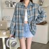 Camicie a quadri larghe semplici vintage primaverili da donna, moda a maniche lunghe, taglie forti, casual, camicette da donna, monopetto, slim, da ufficio, da donna, 26107