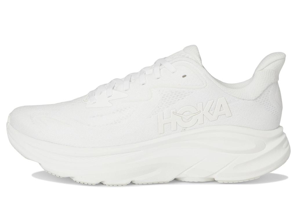 HOKA Clifton 10 Wide Track Field Running Size White x White Men's & Shoes, 25.0,