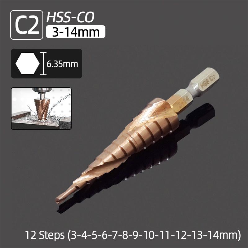 

Ступенчатое сверло HSS CO M35 Cobalt, коническое спиральное, с прямой канавкой, коническое сверло, фреза для отверстий по металлу из нержавеющей стали, конический инструмент