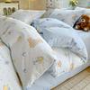 100 pure cotton four-piece set, new cotton quilt cover, bed sheet, bed hat, student dormitory single bed three-piece set 1