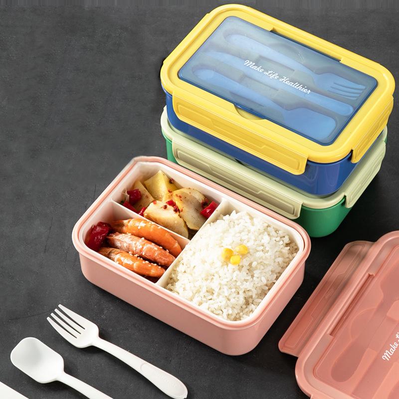 Cutlery Lunchbox Children's Bento Box Large Capacity Lunchbox Kids School Microwaveable Food Storage Containers
