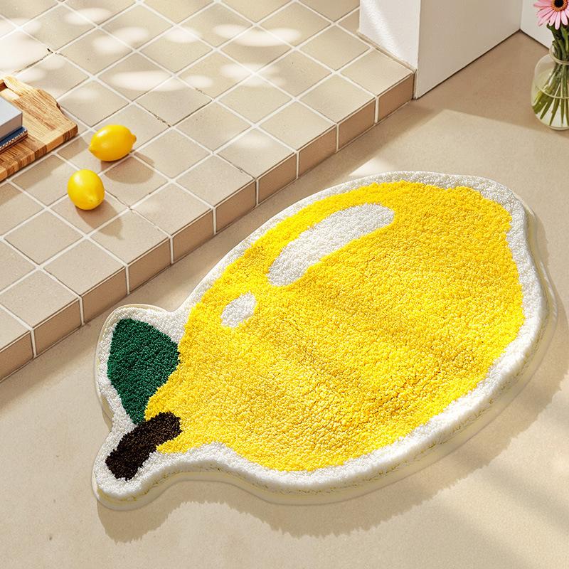 2026 Simple Fruit Bathroom Floor Mat Toilet Semicircular Absorbent Carpet Toilet Non-slip Mat Door Mat
