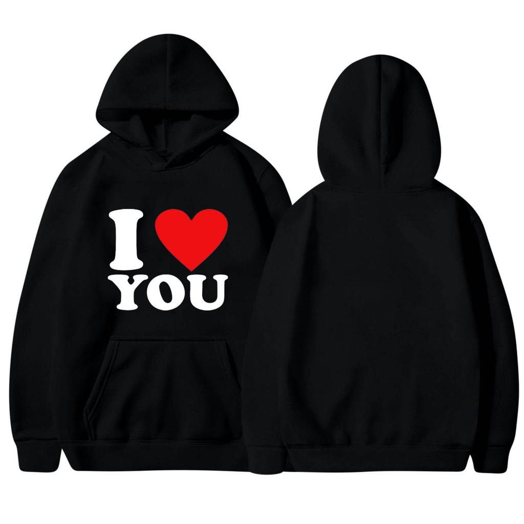 I LOVE MY GIRLFRIEND I Love My Boyfriend Love Casual Loose Pullover Hooded Sweater