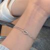 Korean-Style Hollow Silver Heart Bracelet: Double Layer, Simple and Fashionable