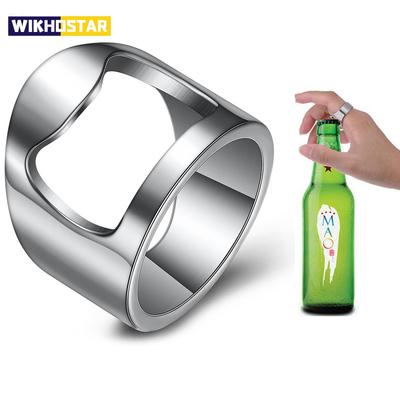 Bottle Opener Ring Creativity Corkscrew Stainless Steel Finger Ring Beer Can Openers Gadgets Cool Bar Kitchen Accessories Gifts