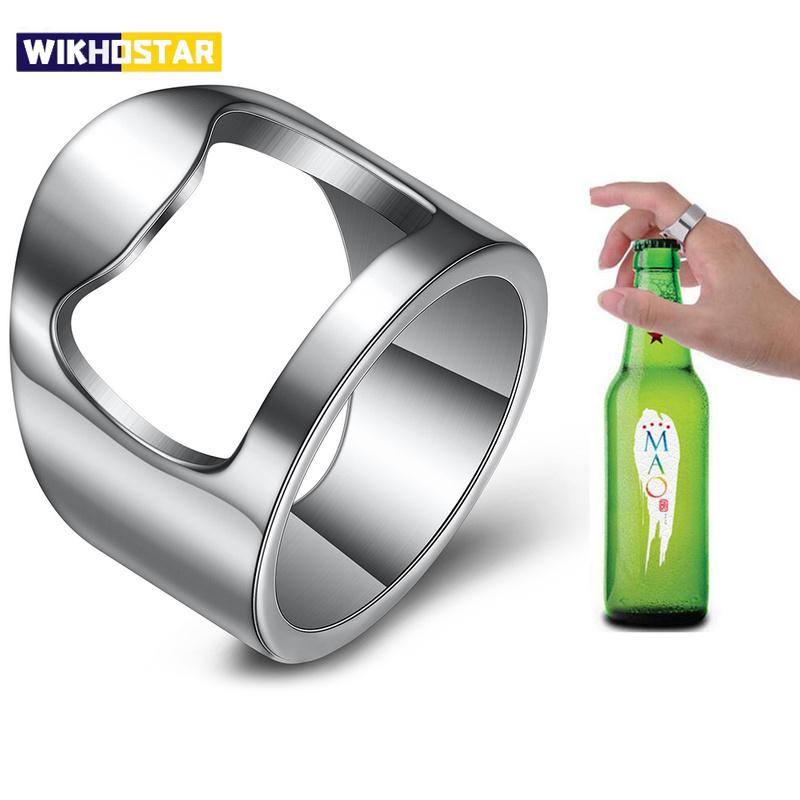 Deschizător de sticle inel creativitate tirbușon oțel inoxidabil inel de deget bere deschizătoare de doze gadgeturi cool bar accesorii de bucătărie cadouri