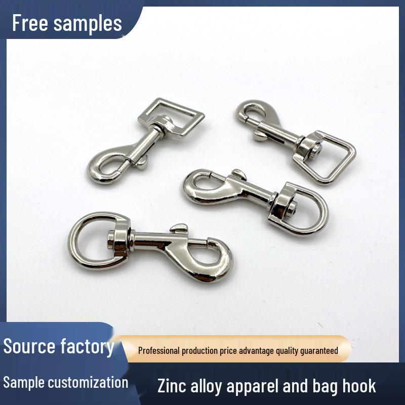 Zinc Alloy Dog Buckle Keyring Hook for Pet Leash, Bag & Apparel Accessories