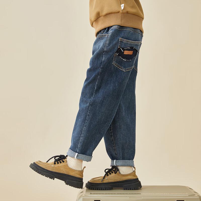 Джинсы для мальчиков Duoduojia с эффектом омбре и потертостями 110