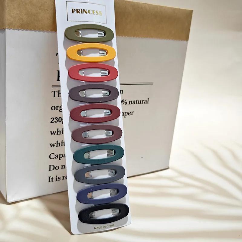 10pcs/set Pinkycolor Hairpin for Baby Sweet Girls Hair Clip Headband Rectangle Oval Drop Square Children Hairpins Accessories