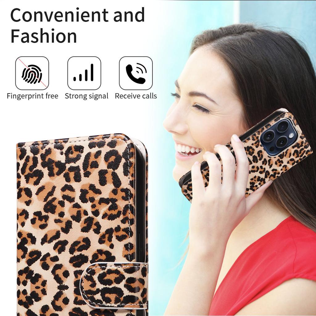 Stilrent tryckt telefonfodral i konstläder för Samsung GalaxyS8 S9 S10 S20 S21 S22 S23 S24 S25-serien, clamshell med kortfack