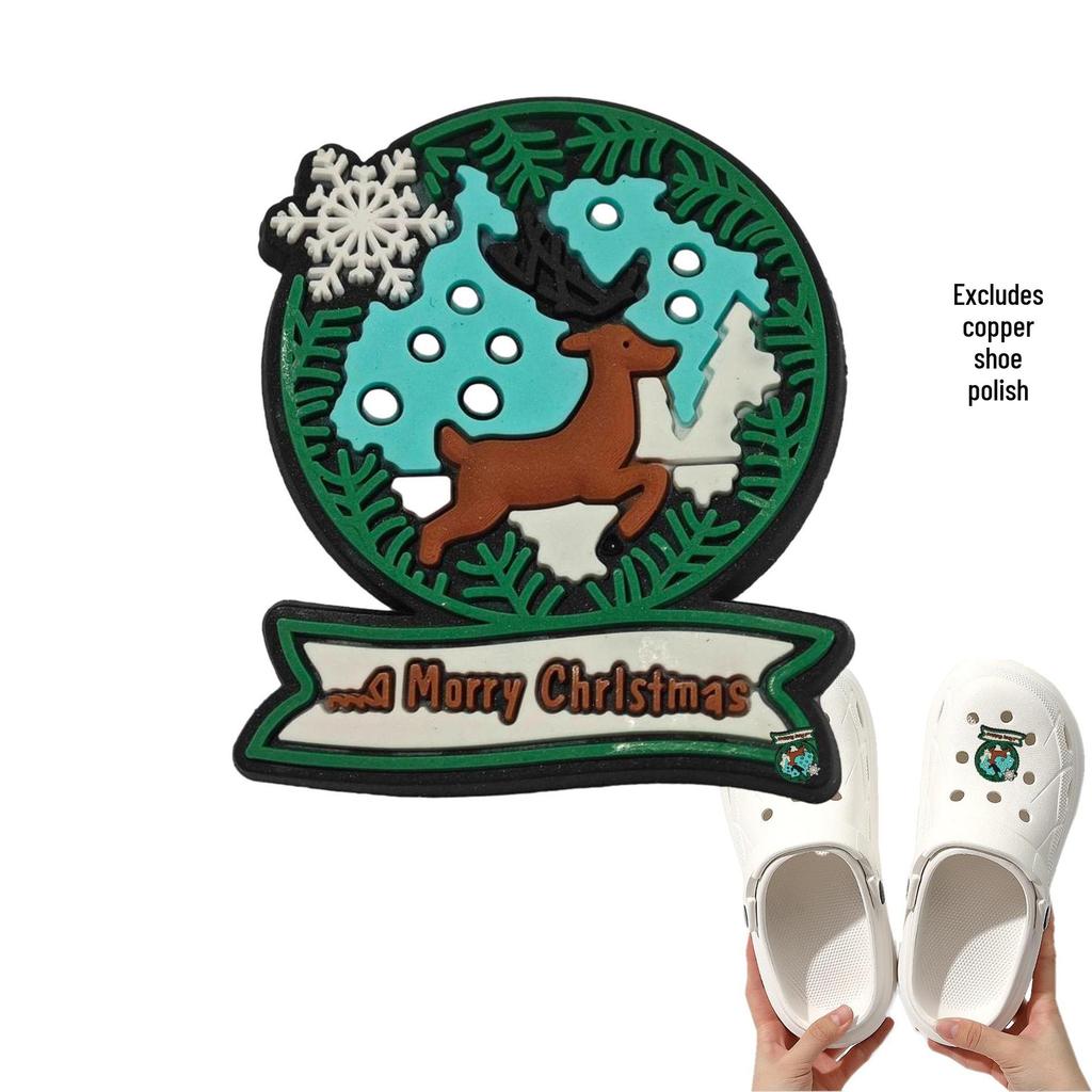 Detachable Christmas Shoe Buckle: PVC Flower Decoration for Hole Shoes