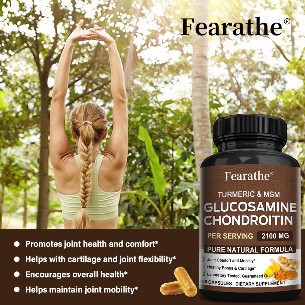 Aminochondroitin sulfate capsules 2100mg containing turmeric MSM for joint health 120 capsules