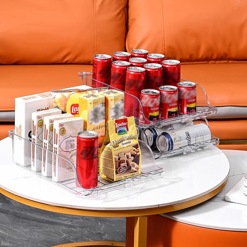 Retractable Plastic Refrigerator Organizer: Stackable Beverage and Food Storage Container