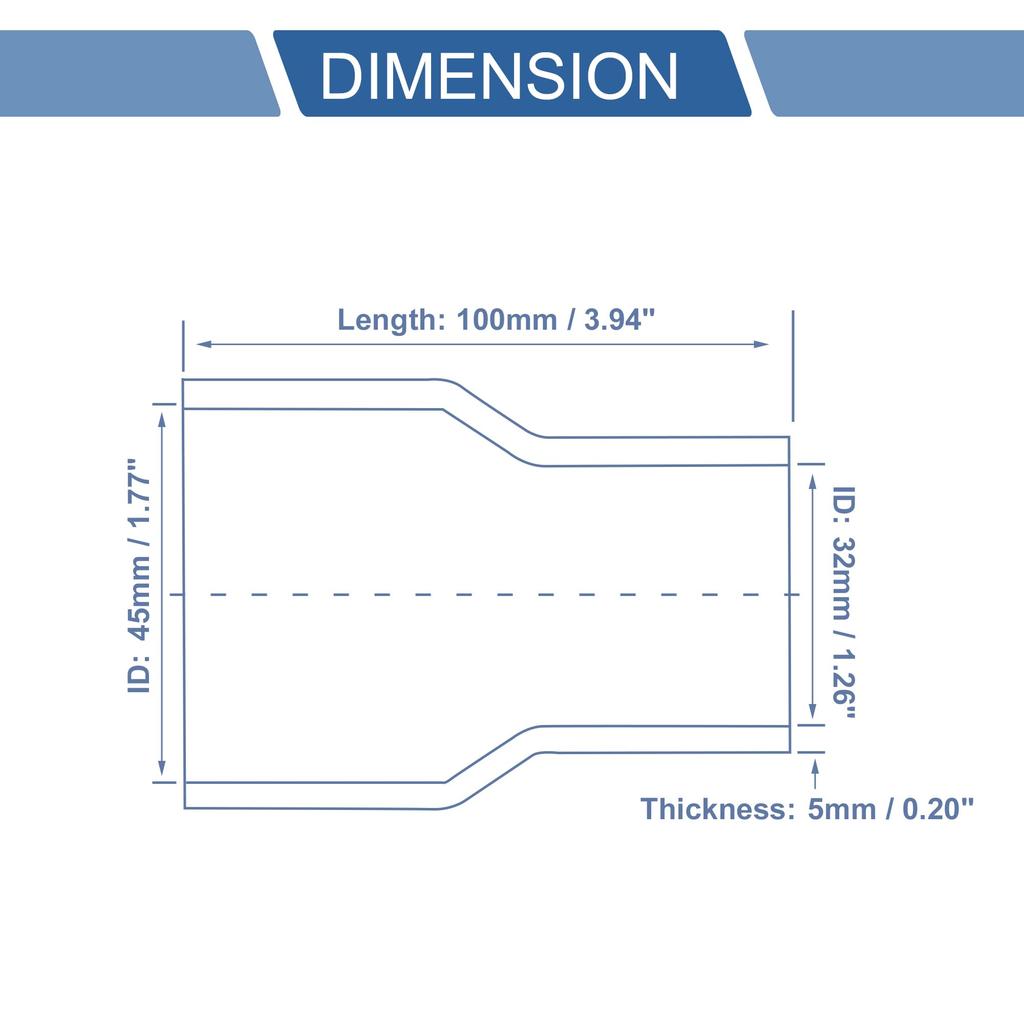 X AUTOHAUX Inner Diameter 1.3 - 1.8 inches (32 - 45 mm), Length 3.9