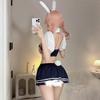 Bunny Girl Maid Clothes Apron School Swimsuit Blue Open Chest Sexy Cosplay Reverse Bunny Open Back Extremely Sexy Erotic Baby Doll Cute Headband