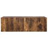 Wall Mounted TV Cabinet with RGB LED Lights Smoked Oak Finish 100 x 35 x 31 cm