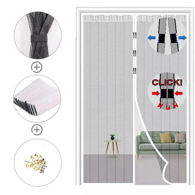 Magnetic Door Screen Anti-Mosquito Net Curtain Mesh Insect Sandfly Netting Automatic Closing Door Screen Magnetic Mosquito Net